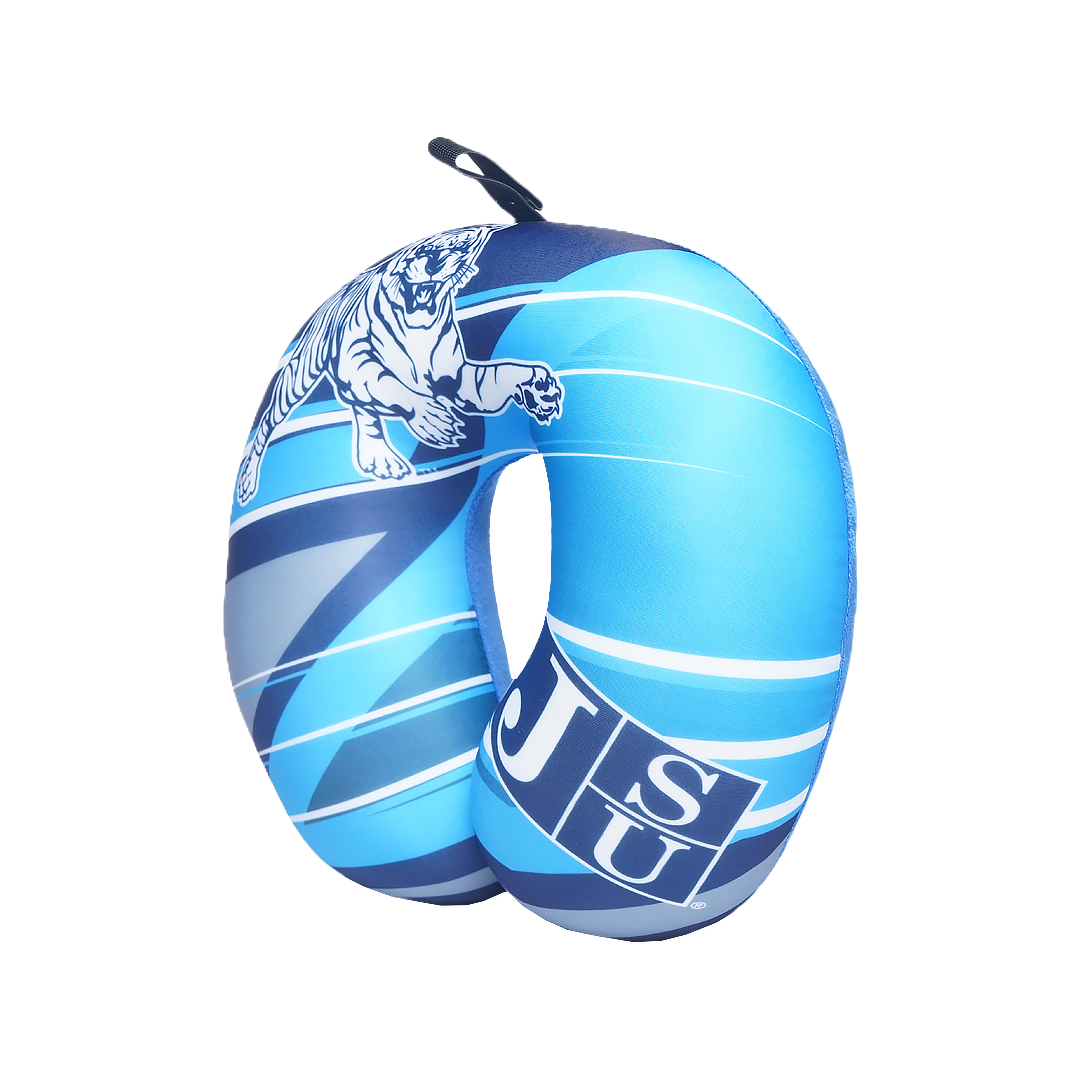 Jackson State University Neck Pillow - Plush Polyester Material - 92% polyester 7% spandex, hypoallergenic