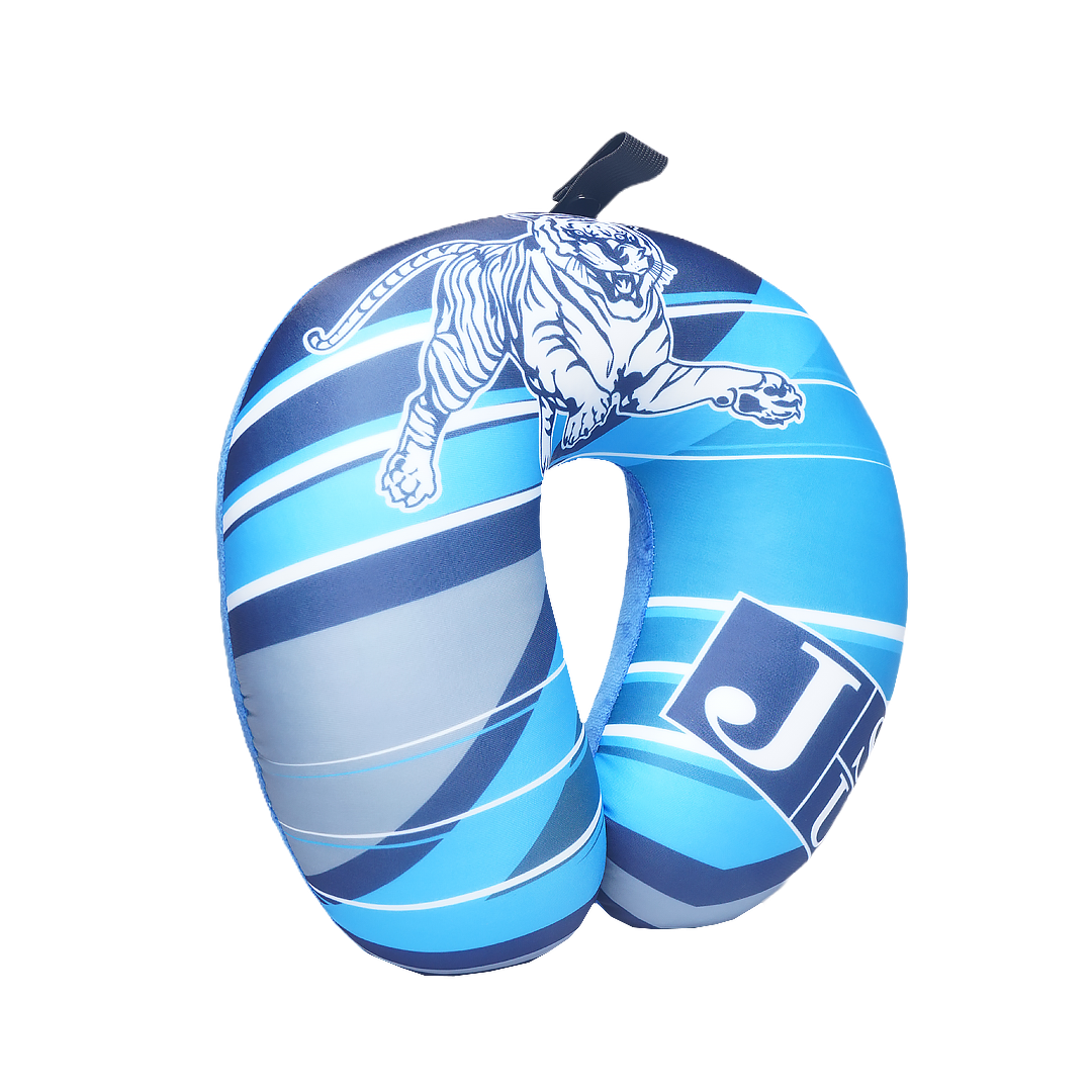 Jackson State University Neck Pillow - Plush Polyester Material - 92% polyester 7% spandex, hypoallergenic