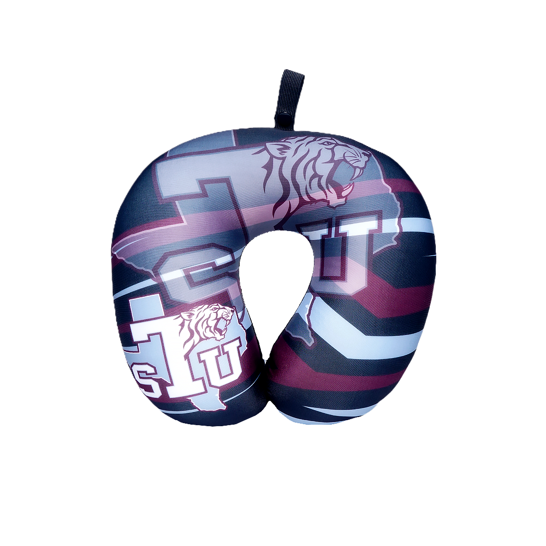Texas Southern University Neck Pillow - Plush Polyester Material - 92% polyester 7% spandex, hypoallergenic