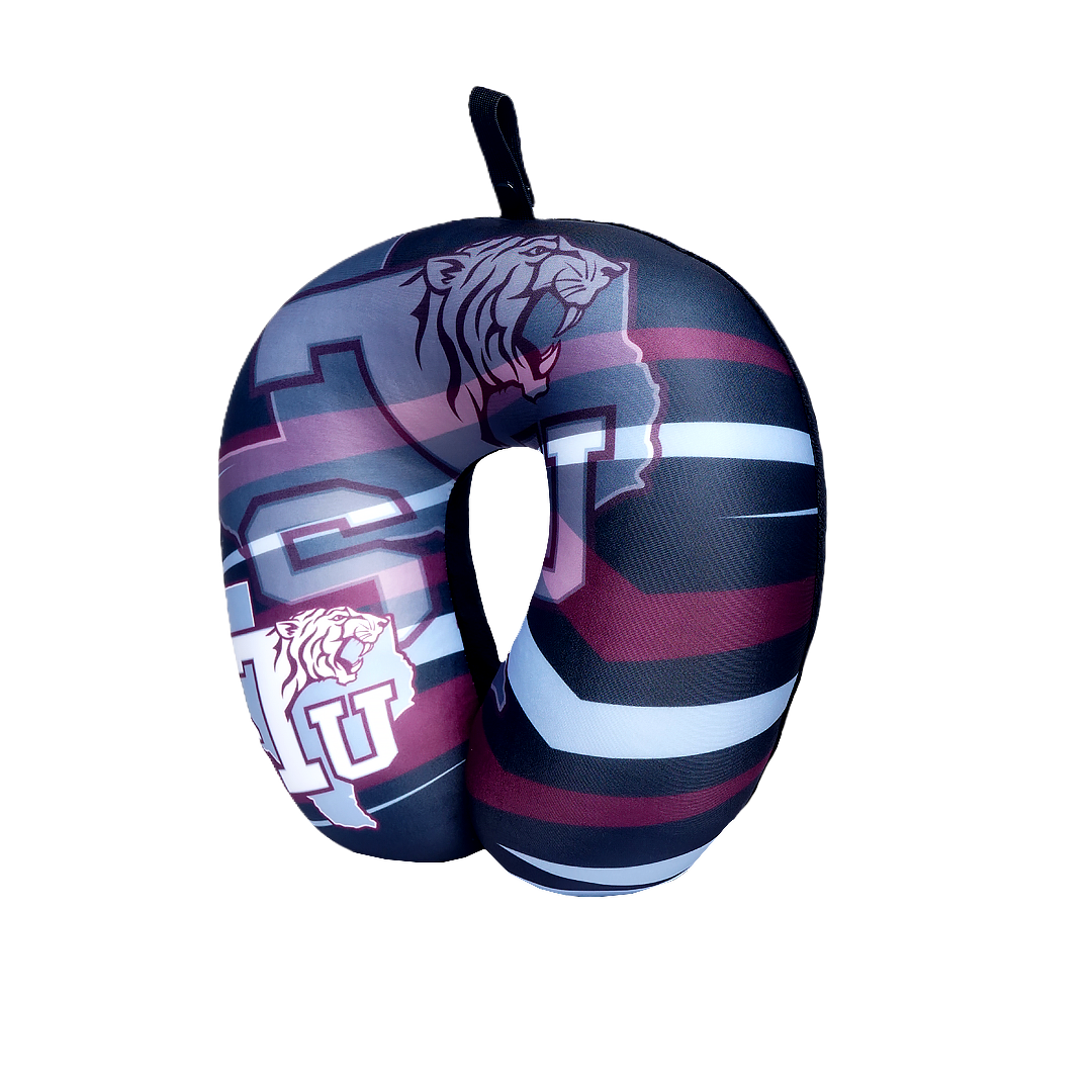 Texas Southern University Neck Pillow - Plush Polyester Material - 92% polyester 7% spandex, hypoallergenic