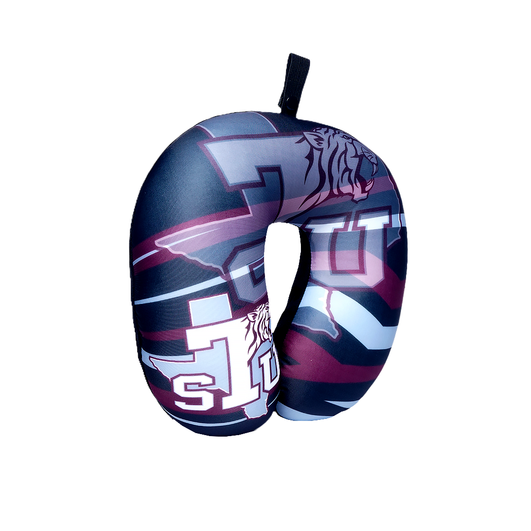 Texas Southern University Neck Pillow - Plush Polyester Material - 92% polyester 7% spandex, hypoallergenic