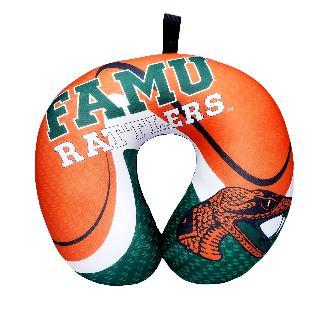 FAMU Neck Pillow - Plush Polyester Material - 92% polyester 7% spandex, hypoallergenic