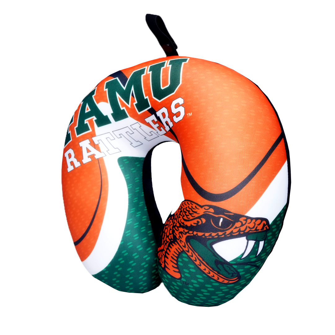 FAMU Neck Pillow - Plush Polyester Material - 92% polyester 7% spandex, hypoallergenic